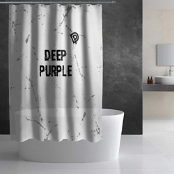 Шторка для душа Deep Purple glitch на светлом фоне: символ сверху, цвет: 3D-принт — фото 2