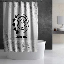 Шторка для душа Blink 182 с потертостями на светлом фоне, цвет: 3D-принт — фото 2