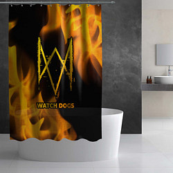 Шторка для душа Watch Dogs - gold gradient, цвет: 3D-принт — фото 2