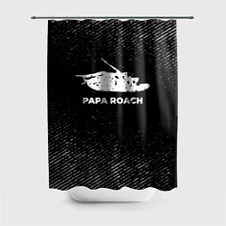 Шторка для душа Papa Roach с потертостями на темном фоне, цвет: 3D-принт