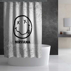 Шторка для душа Nirvana с потертостями на светлом фоне, цвет: 3D-принт — фото 2