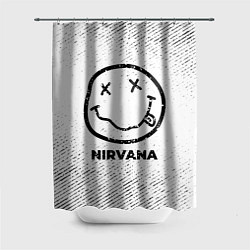 Шторка для душа Nirvana с потертостями на светлом фоне, цвет: 3D-принт
