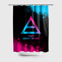 Шторка для душа Thirty Seconds to Mars - neon gradient, цвет: 3D-принт