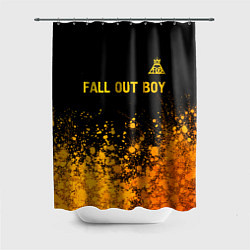 Шторка для душа Fall Out Boy - gold gradient: символ сверху, цвет: 3D-принт