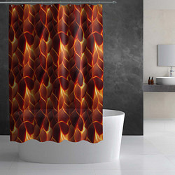 Шторка для душа Огненная мозаичная текстура, цвет: 3D-принт — фото 2