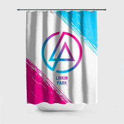 Шторка для душа Linkin Park neon gradient style, цвет: 3D-принт