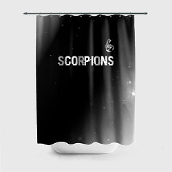 Шторка для душа Scorpions glitch на темном фоне: символ сверху, цвет: 3D-принт