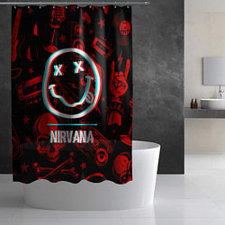 Шторка для душа Nirvana rock glitch, цвет: 3D-принт — фото 2