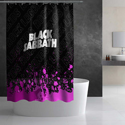 Шторка для душа Black Sabbath rock legends: символ сверху, цвет: 3D-принт — фото 2