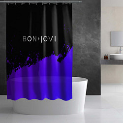 Шторка для душа Bon Jovi purple grunge, цвет: 3D-принт — фото 2
