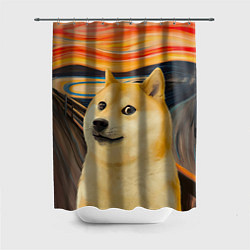 Шторка для душа Собака Доге пародия на Крик, цвет: 3D-принт