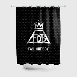 Шторка для душа Fall Out Boy glitch на темном фоне, цвет: 3D-принт
