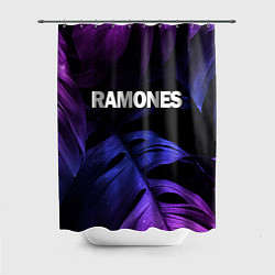 Шторка для ванной Ramones neon monstera