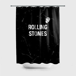 Шторка для душа Rolling Stones glitch на темном фоне: символ сверх, цвет: 3D-принт