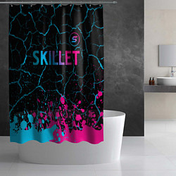 Шторка для душа Skillet - neon gradient: символ сверху, цвет: 3D-принт — фото 2