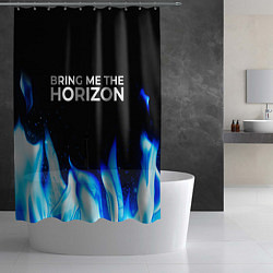 Шторка для душа Bring Me the Horizon blue fire, цвет: 3D-принт — фото 2