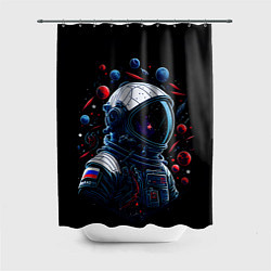 Шторка для душа Российский астронавт - планеты, цвет: 3D-принт
