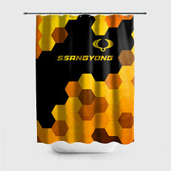 Шторка для душа SsangYong - gold gradient: символ сверху, цвет: 3D-принт