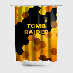 Шторка для душа Tomb Raider - gold gradient: символ сверху, цвет: 3D-принт