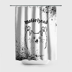 Шторка для душа Motorhead рок кот на светлом фоне, цвет: 3D-принт