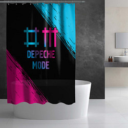 Шторка для душа Depeche Mode - neon gradient, цвет: 3D-принт — фото 2