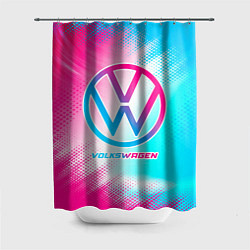 Шторка для душа Volkswagen neon gradient style, цвет: 3D-принт