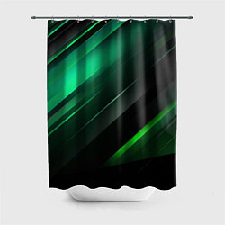 Шторка для душа Black green abstract, цвет: 3D-принт