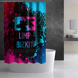 Шторка для душа Limp Bizkit - neon gradient, цвет: 3D-принт — фото 2