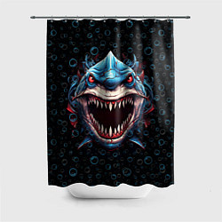 Шторка для душа Evil shark, цвет: 3D-принт
