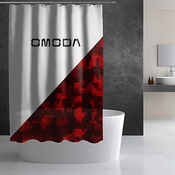 Шторка для душа Omoda red white, цвет: 3D-принт — фото 2