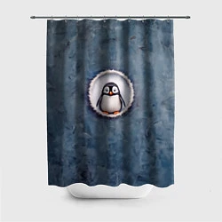 Шторка для душа Маленький забавный пингвинчик, цвет: 3D-принт