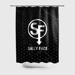 Шторка для душа Sally Face glitch на темном фоне, цвет: 3D-принт