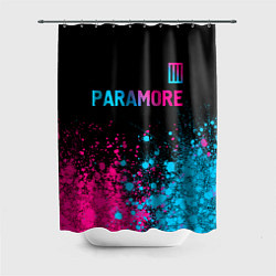 Шторка для душа Paramore - neon gradient: символ сверху, цвет: 3D-принт