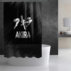 Шторка для душа Akira glitch на темном фоне, цвет: 3D-принт — фото 2