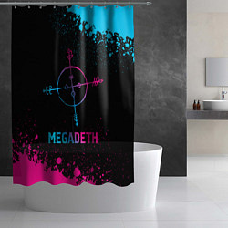 Шторка для душа Megadeth - neon gradient, цвет: 3D-принт — фото 2