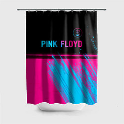 Шторка для душа Pink Floyd - neon gradient: символ сверху, цвет: 3D-принт