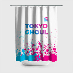 Шторка для душа Tokyo Ghoul neon gradient style: символ сверху, цвет: 3D-принт