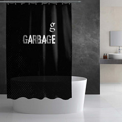 Шторка для душа Garbage glitch на темном фоне: символ сверху, цвет: 3D-принт — фото 2