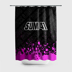 Шторка для душа Sum41 rock legends: символ сверху, цвет: 3D-принт