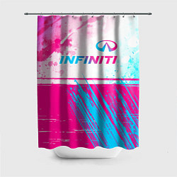 Шторка для душа Infiniti neon gradient style: символ сверху, цвет: 3D-принт