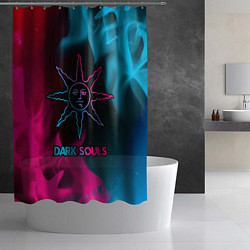 Шторка для душа Dark Souls - neon gradient, цвет: 3D-принт — фото 2