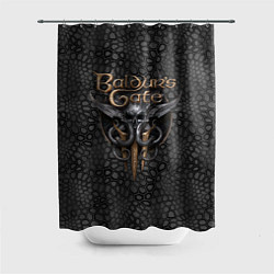 Шторка для душа Baldurs Gate 3 logo dark black, цвет: 3D-принт