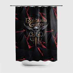 Шторка для душа Baldurs Gate 3 logo dark red, цвет: 3D-принт