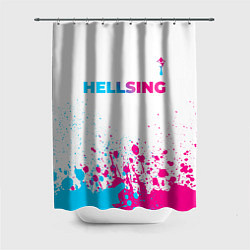 Шторка для душа Hellsing neon gradient style: символ сверху, цвет: 3D-принт