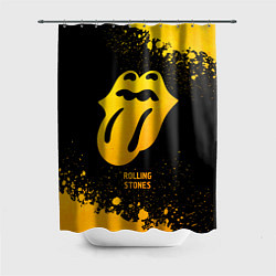 Шторка для душа Rolling Stones - gold gradient, цвет: 3D-принт