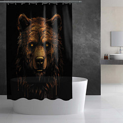 Шторка для душа Медведь иллюстрация, цвет: 3D-принт — фото 2