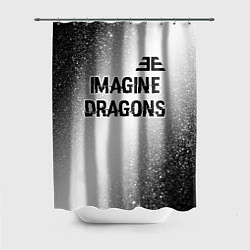 Шторка для душа Imagine Dragons glitch на светлом фоне: символ све, цвет: 3D-принт