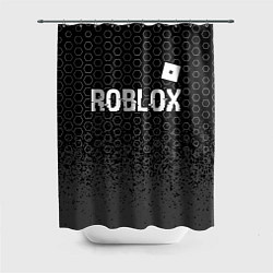 Шторка для душа Roblox glitch на темном фоне: символ сверху, цвет: 3D-принт