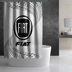 Шторка для душа Fiat speed на светлом фоне со следами шин, цвет: 3D-принт — фото 2