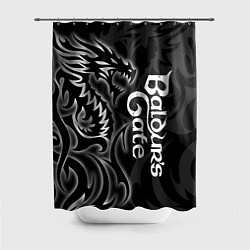 Шторка для душа Балдурс гейт 3 - черный дракон, цвет: 3D-принт